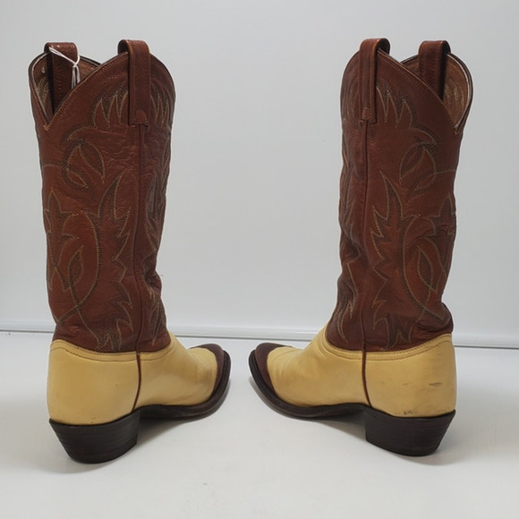Tony Lama Vintage CY6305 Lizard Wingtip Cowboy Boots Women 6.5B - Picture 3 of 8